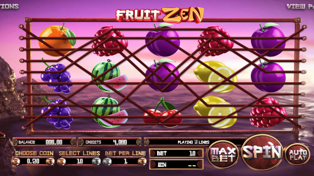 Игровой интерфейс Fruit Zen 3